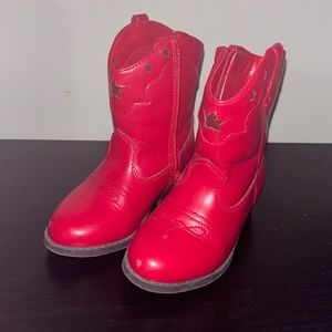 Red cowgirl toddler boots
